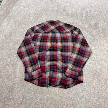 Y2K Dravus checkered plaid flannel shirt red Long sleeve check button down