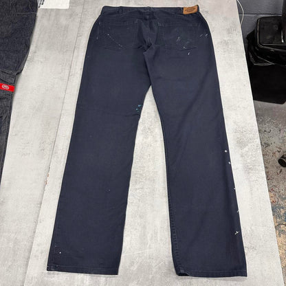 Navy Dickies pants W36L34 painted chino style trousers