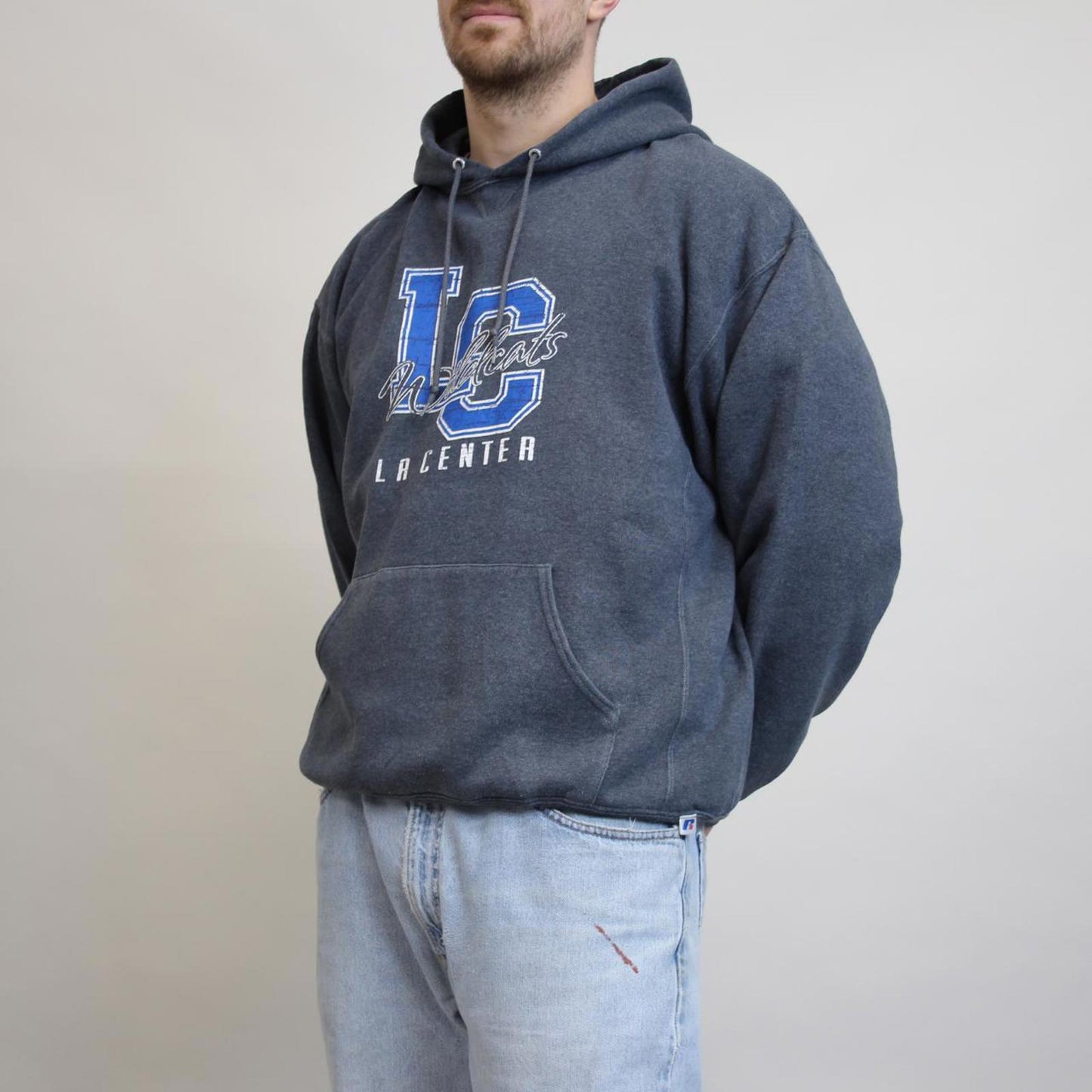 Grey vintage Russell hoodie XL