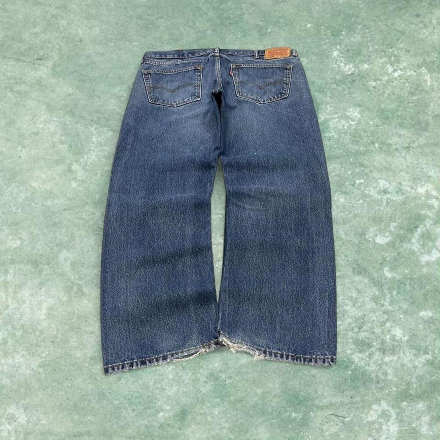 Y2k Levi's 505 jeans regular fit blue 100% cotton denim pants red tab logo