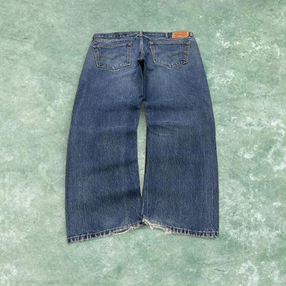Y2k Levi's 505 jeans regular fit blue 100% cotton denim pants red tab logo