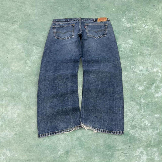 Y2k Levi's 505 jeans regular fit blue 100% cotton denim pants red tab logo