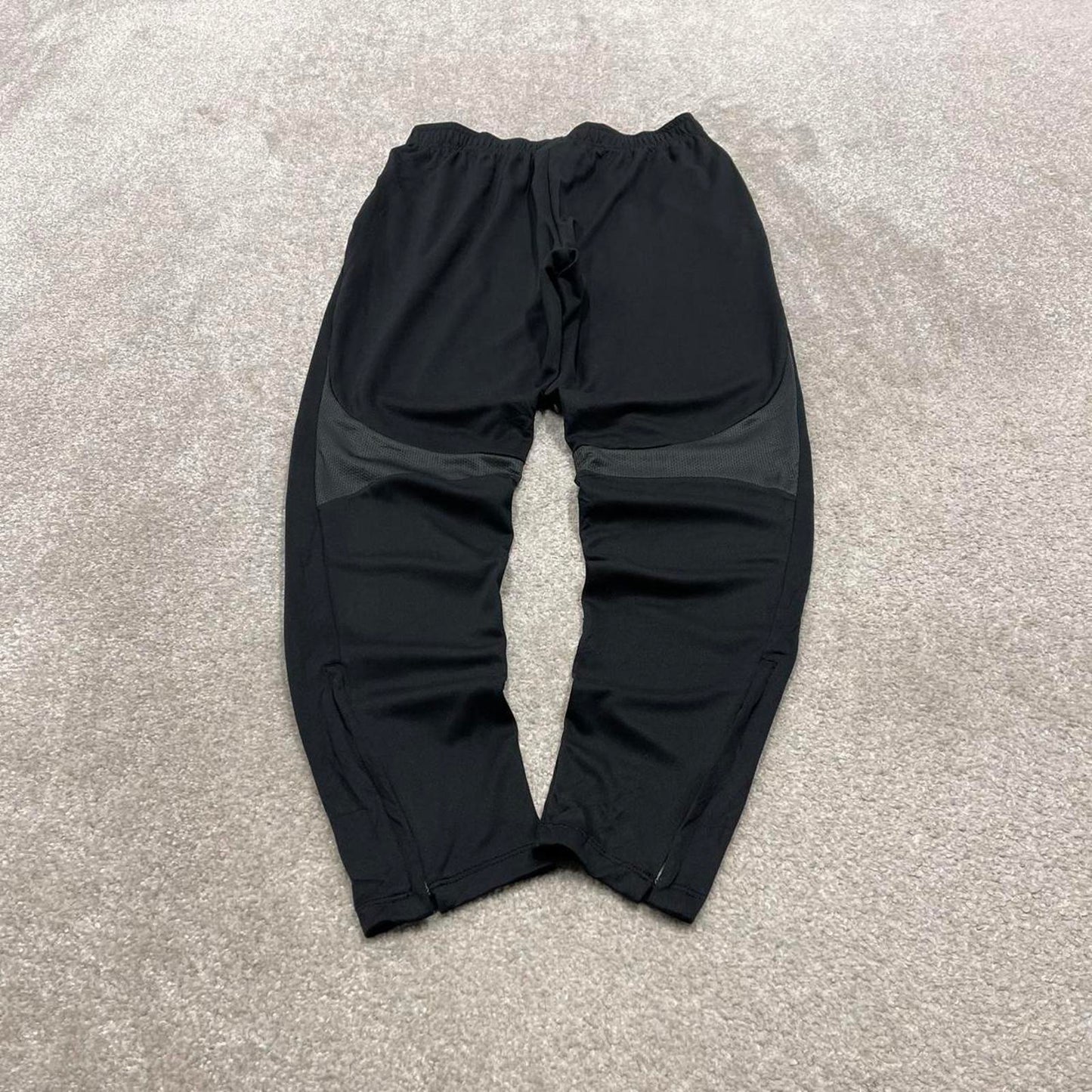 Y2k Nike tracksuit bottoms Small men's black slim joggers casual Dri-Fit gym wear track pants