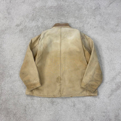 Vintage Carhartt Michigan jacket XXL tan chore canvas worker coat