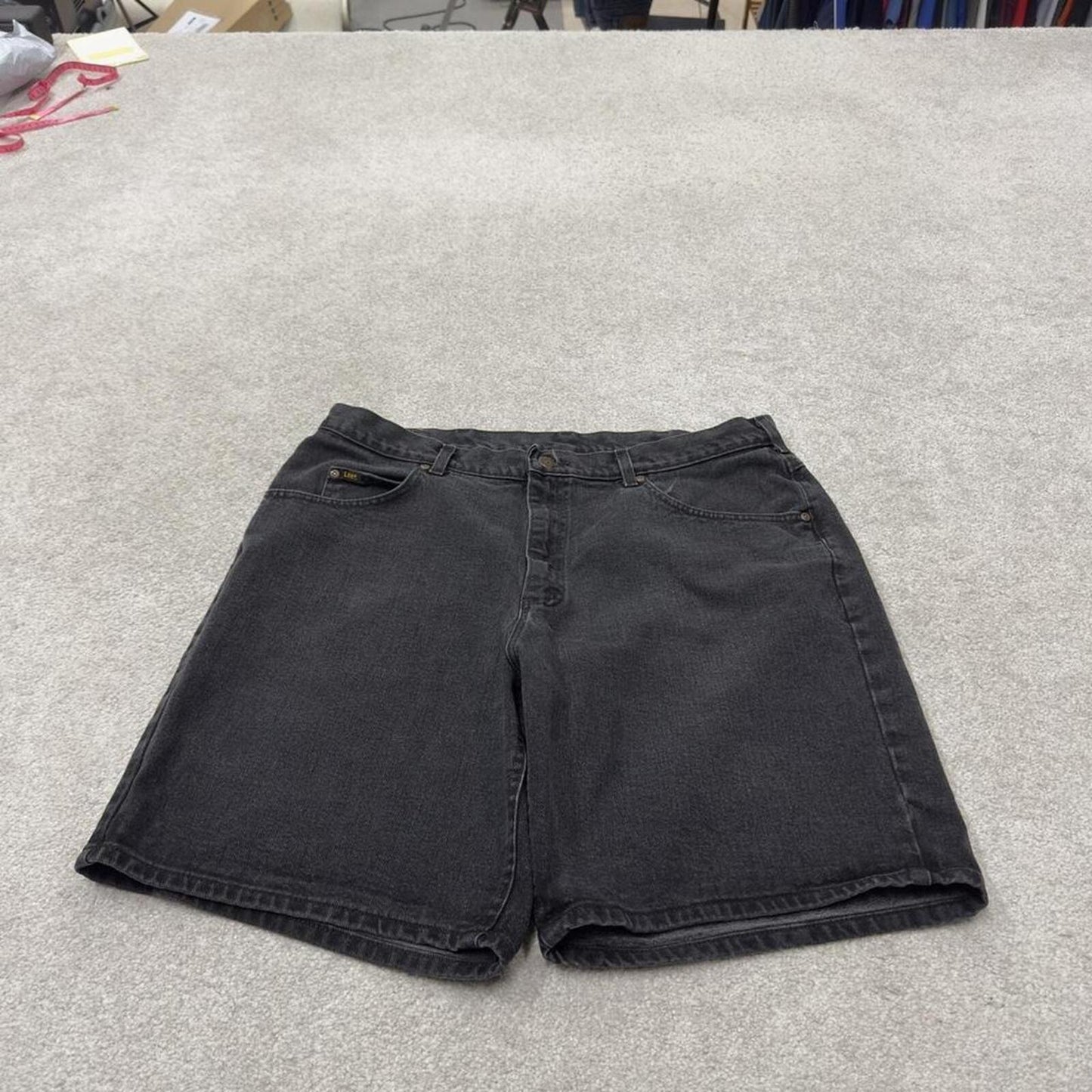 Baggy Lee denim Y2K shorts black Loose denim skate style summer shorts