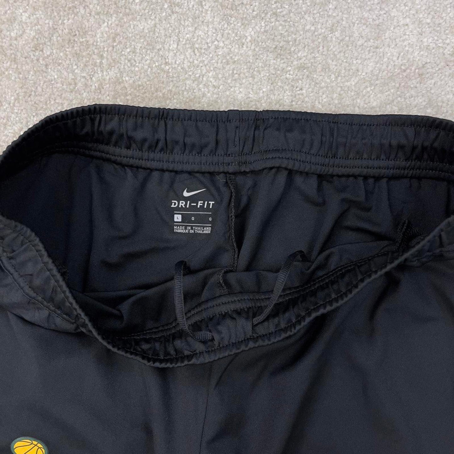 Black Nike Dri-Fit joggers Large Swoosh logo y2k style sportswear track pants