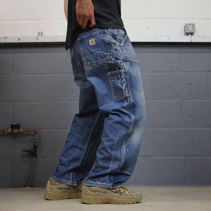 Carhartt double knee carpenter jeans denim blue Dungaree fit 100% cotton thick skater pants