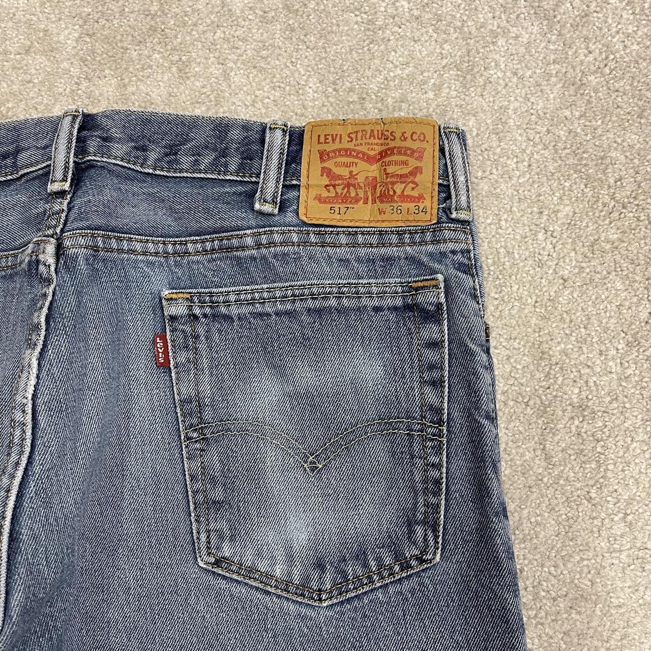 Y2K Levi’s 517 bootcut jeans blue denim Loose bootcut pants with red tab logo