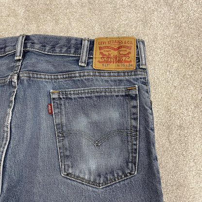 Y2K Levi’s 517 bootcut jeans blue denim Loose bootcut pants with red tab logo
