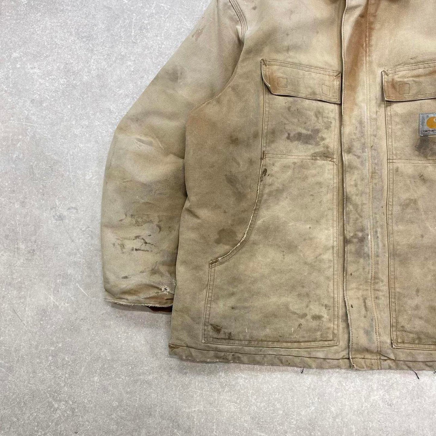 Vintage Carhartt jacket arctic chore coat XL distressed canvas American winter workwear streetwear