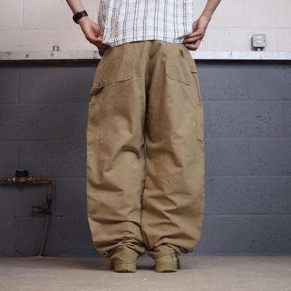 Carhartt baggy carpenter pants wide leg khaki Loose canvasy skate style cargo work pants