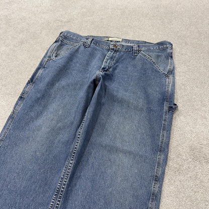 Vintage Lee baggy carpenter jeans y2k blue W40L30 Loose leg skater style utility workwear trousers
