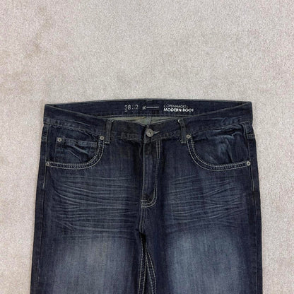 Blue embroidered I.N.C jeans W40L32 loose y2k 00s style jeans stitch detail bootcut