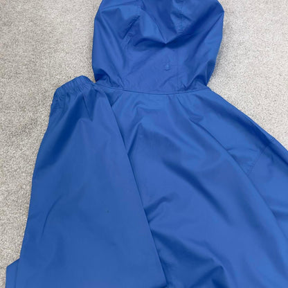 Blue Navy Columbia technical jacket M men's y2k style unlined hooded adjustable windbreaker autumn