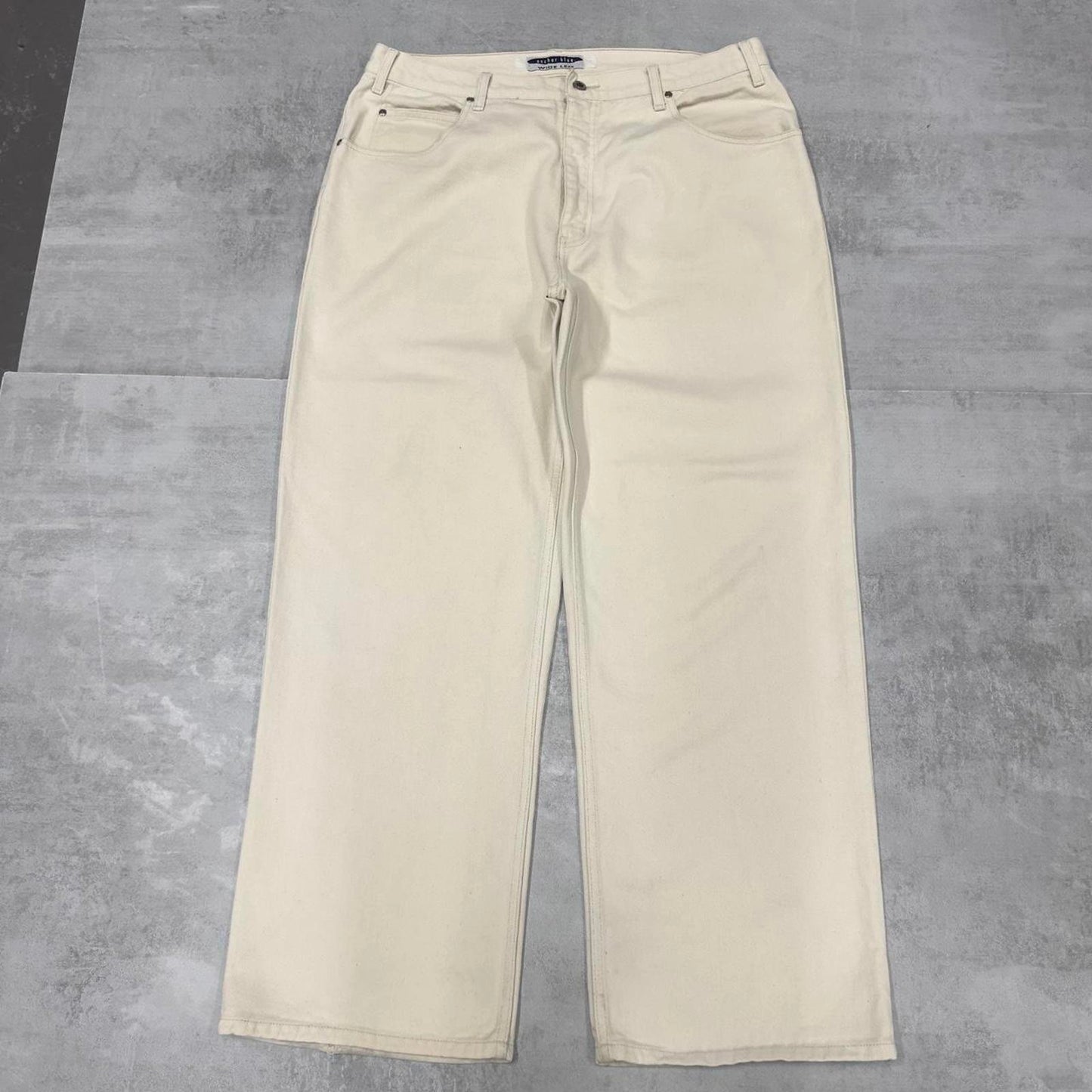 Baggy Anchor Blue jeans W38 L31 off white baggy denim skater pants