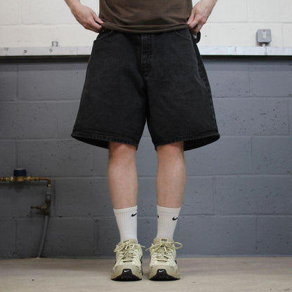 Baggy Lee denim Y2K shorts black Loose denim skate style summer shorts