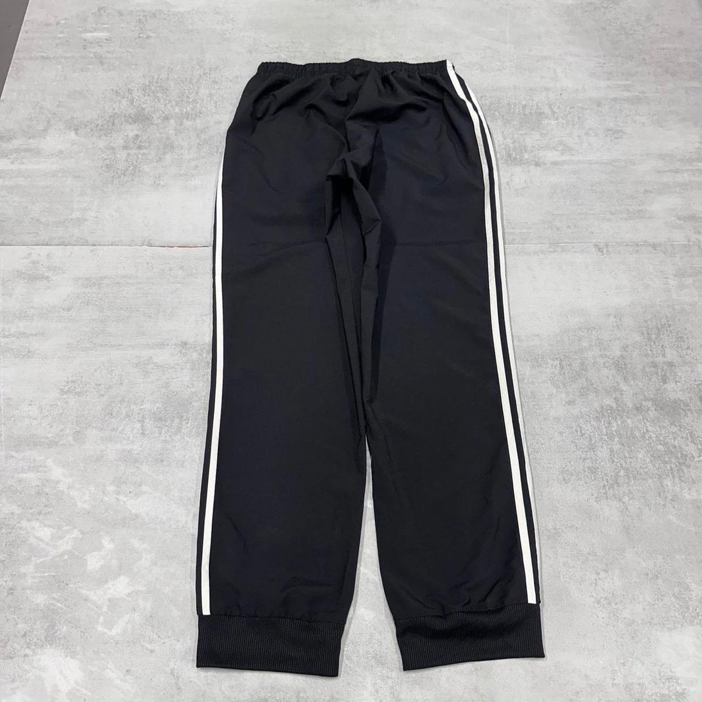 Adidas Trackies L black y2k track bottoms embroidered logo side stripe design