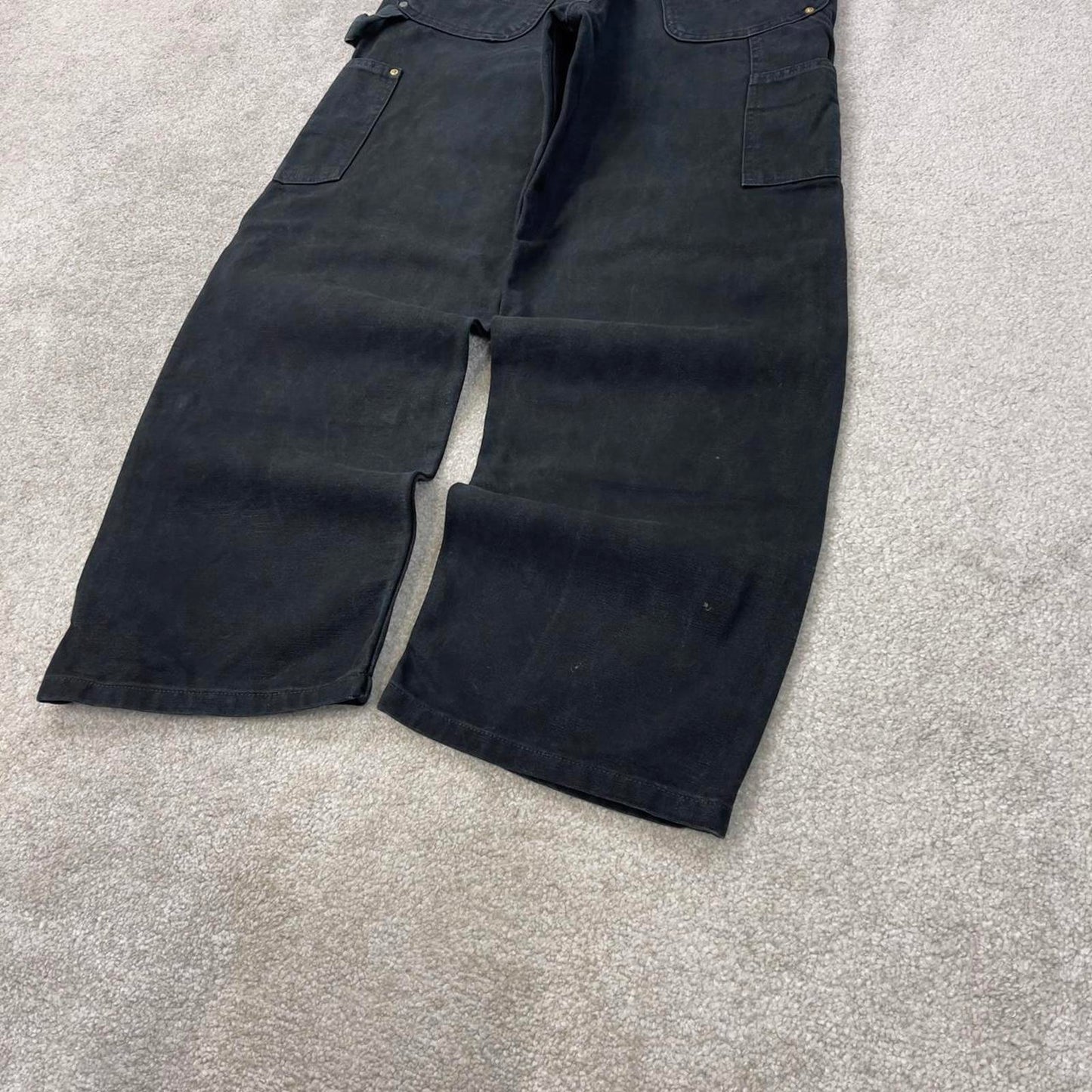 Black Carhartt dungarees W28L28 mens canvas overalls utility worker