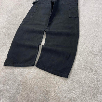 Black Carhartt dungarees W28L28 mens canvas overalls utility worker