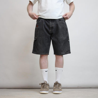 Embroidered black COOGI denim shorts W38