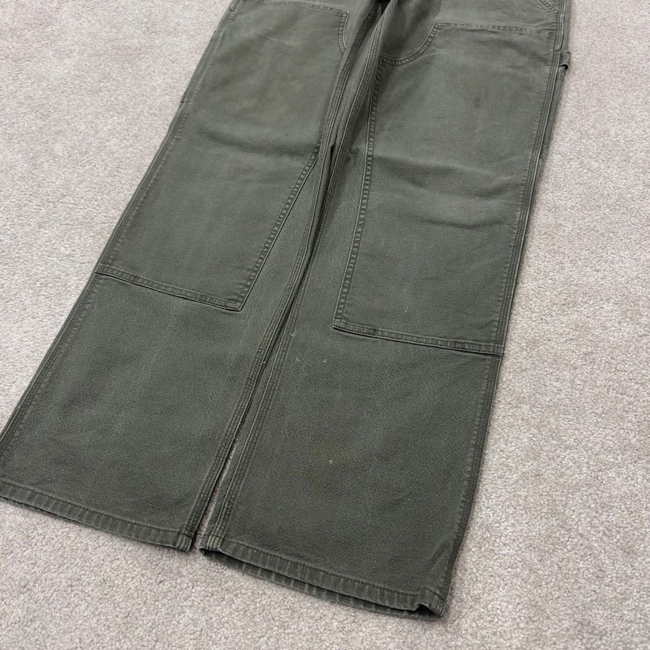 Carhartt double knee carpenter jeans green y2k Loose leg canvas relaxed skater style workwear