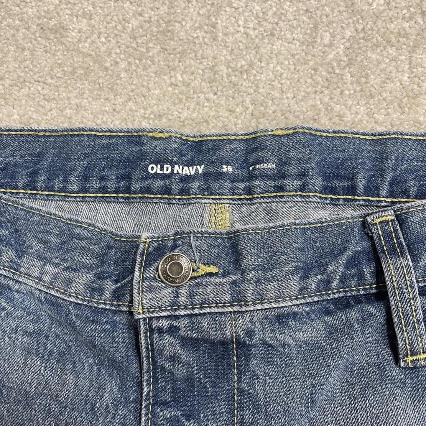 Baggy denim carpenter shorts cargo blue Old Navy skater style surf jorts