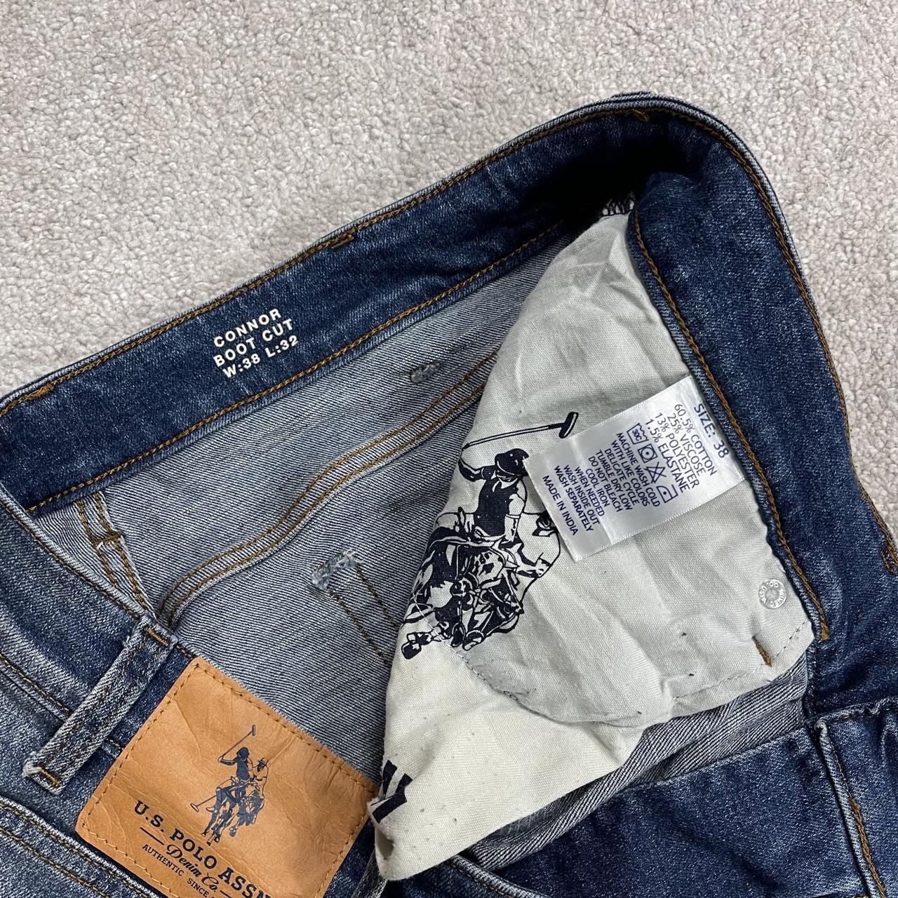 Y2K bootcut jeans U.S. Polo Assn blue Loose boot fit jeans, belt loops and logos