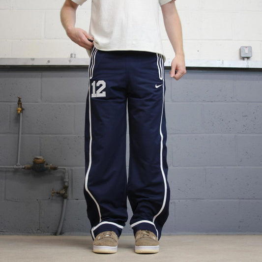 Baggy Nike Trackies XS navy Dri-Fit loose wide leg y2k style joggers