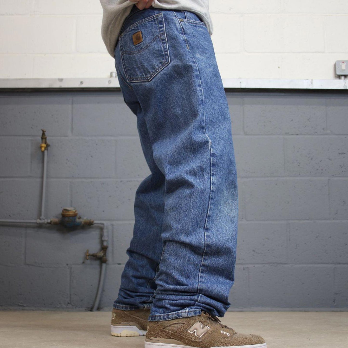 Blue Denim Carhartt jeans W36L34 90s style skater loose 5 pocket jeans