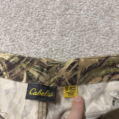 Cabelas’ Camo Realtree style cargo pants Y2K khaki Floaty leg camouflage loose hunting utility