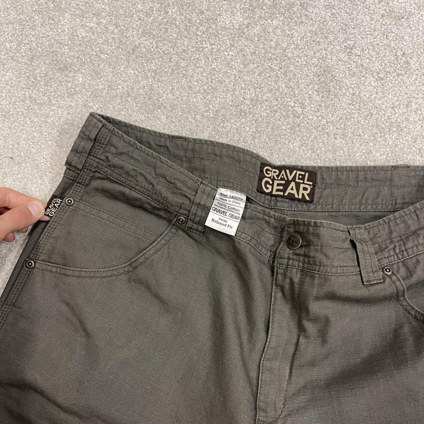 Baggy carpenter shorts utility cargo green Gravel Gear loose skater style summer shorts