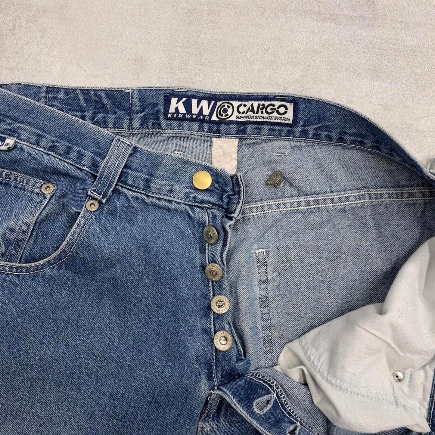 Rare Kik Wear Industries cargo shorts W36 baggy denim skater Y2K Shorts