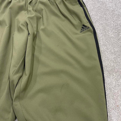 00s Adidas tracksuit bottoms khaki 2XL loose y2k style joggers track pants trackies