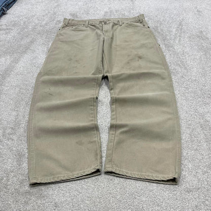 Dickies carpenter jeans W38L30 beige loose canvas 90s skate style cargo pants