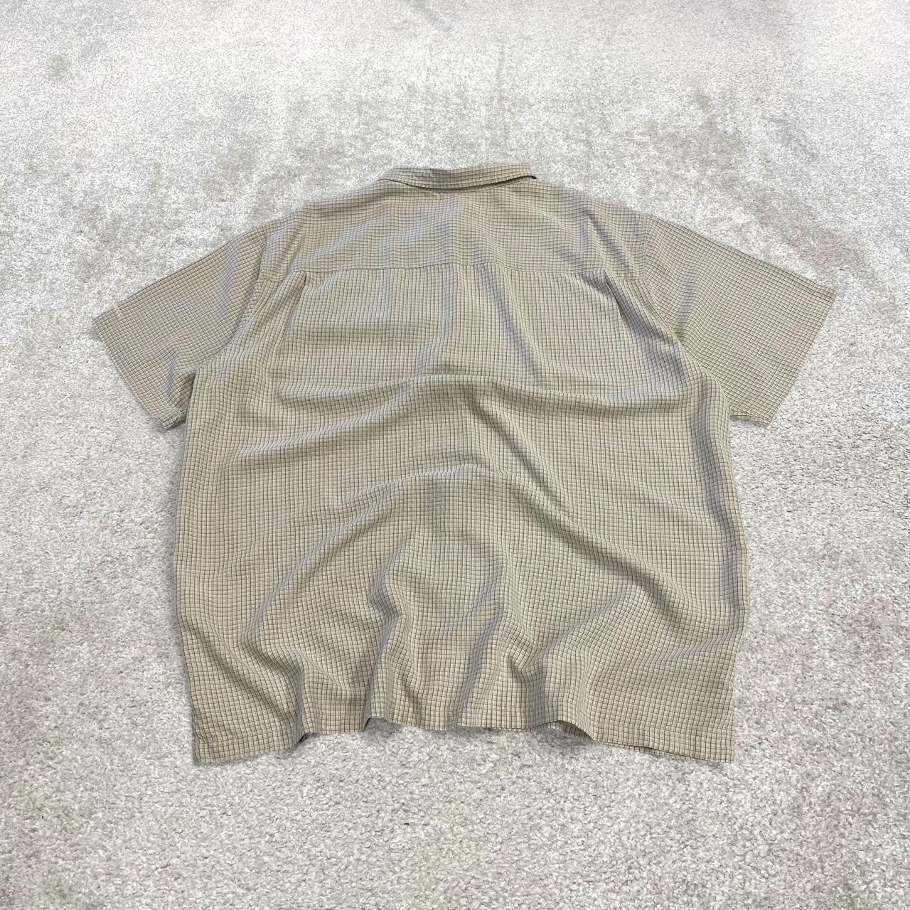 Columbia checkered short sleeve shirt boxy beige Y2K surf style check shirt summer festival