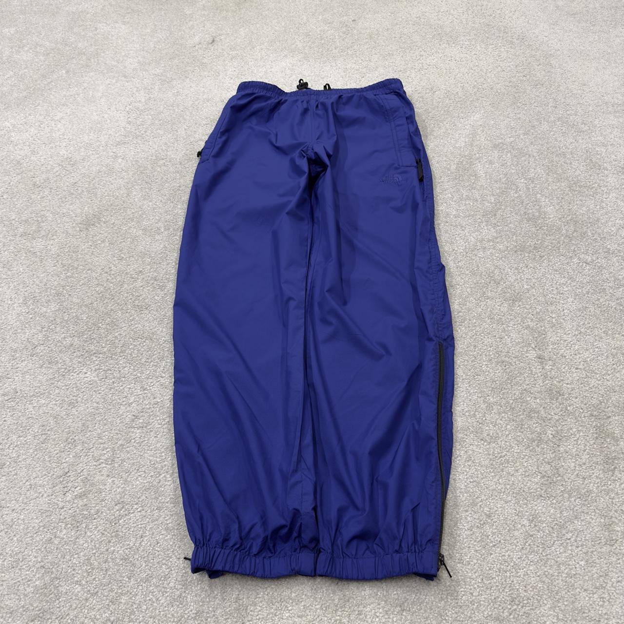 The north face y2k tracksuit bottoms blue Loose leg embroidered logo 2000s style track pants