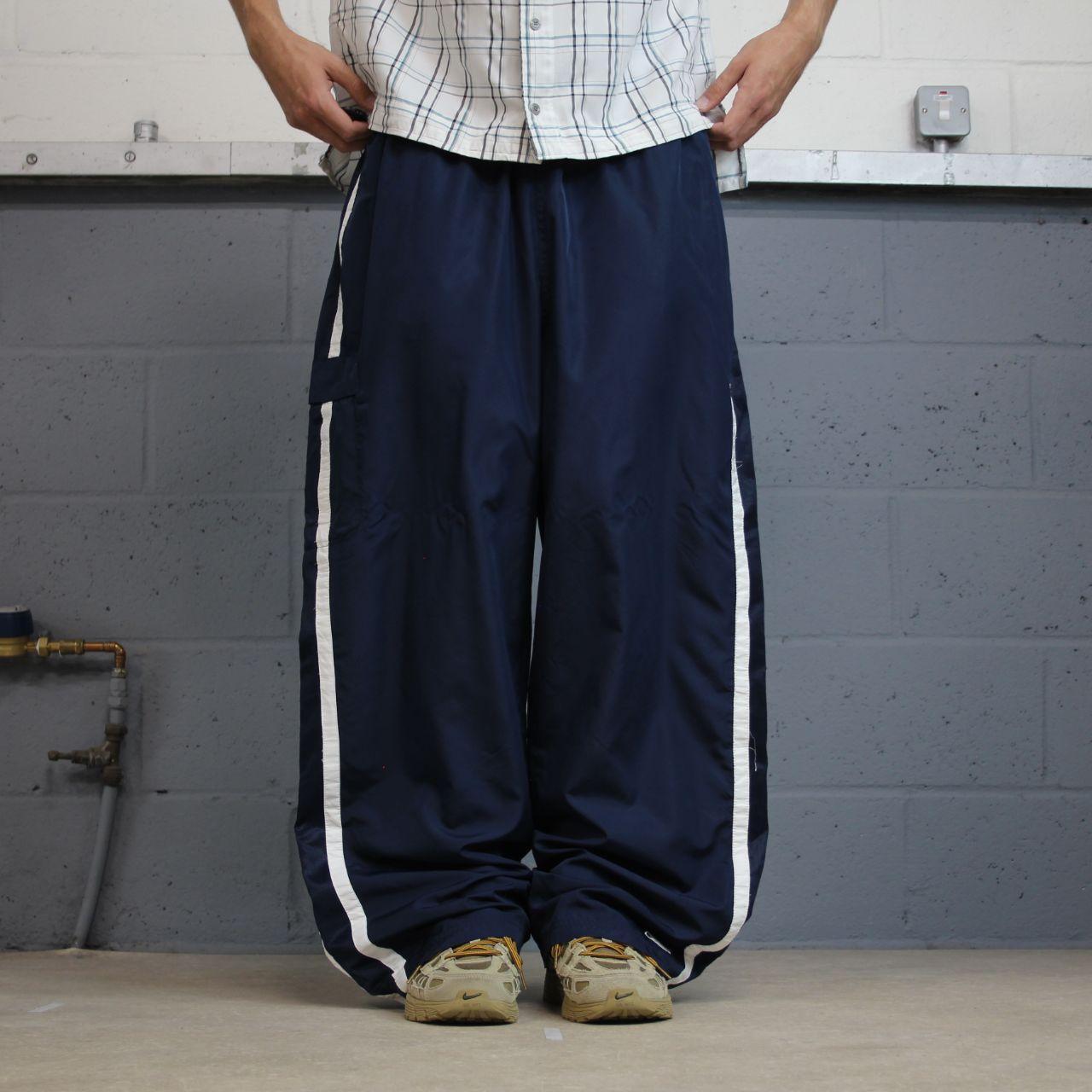 Baggy Y2K Reebok tracksuit bottoms navy XXL Wide leg casual 2000s style track pants