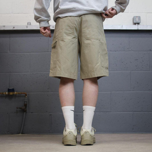 Y2K cargo shorts carpenter loose beige Faded Glory lightweight work shorts summer