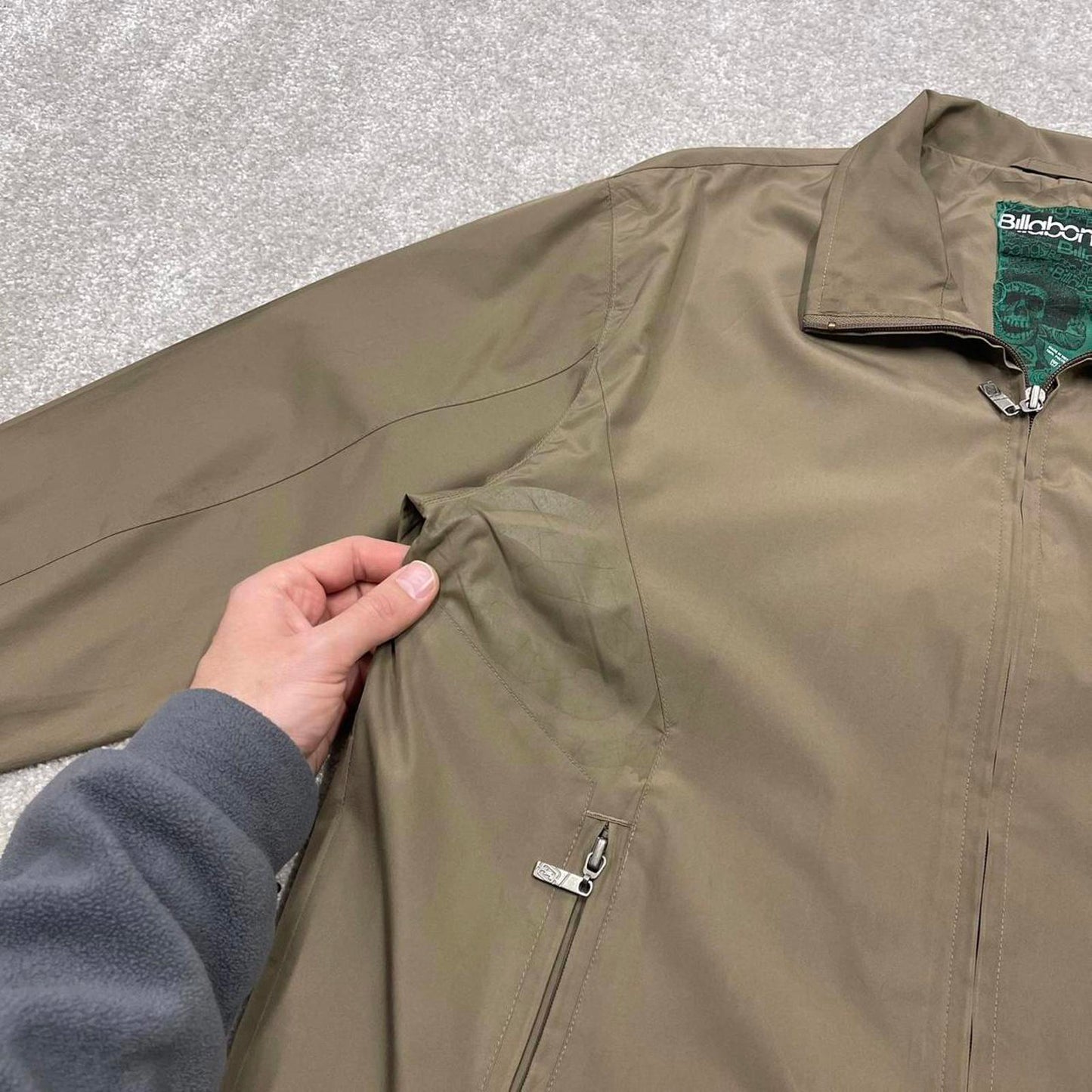 00s Billabong technical lightweight jacket L women's y2k style khaki bomber