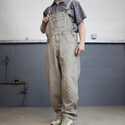 Vintage GUESS dungarees 00s denim overalls faded brown