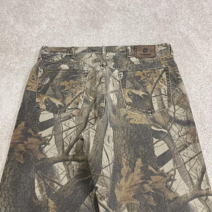 Vintage Realtree Wrangler double knee camo jeans y2k khaki camouflage hunting utility trousers