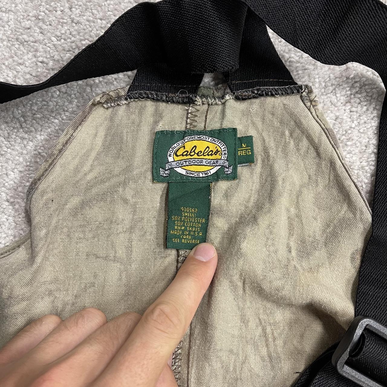 Cabela’s camo dungarees loose fit khaki Vintage Advantage camouflage bib & brace overalls cargos