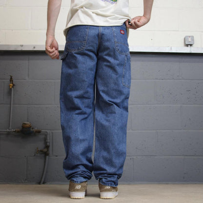 Loose Dickies carpenter jeans 10T W28L36 blue denim 90s style skater trousers