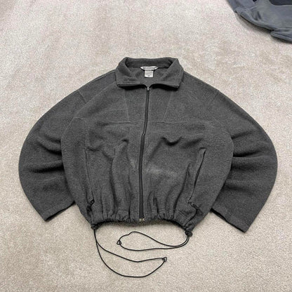 Grey Columbia technical fleece XXL men's y2k style full zip up autumn adjustable waist