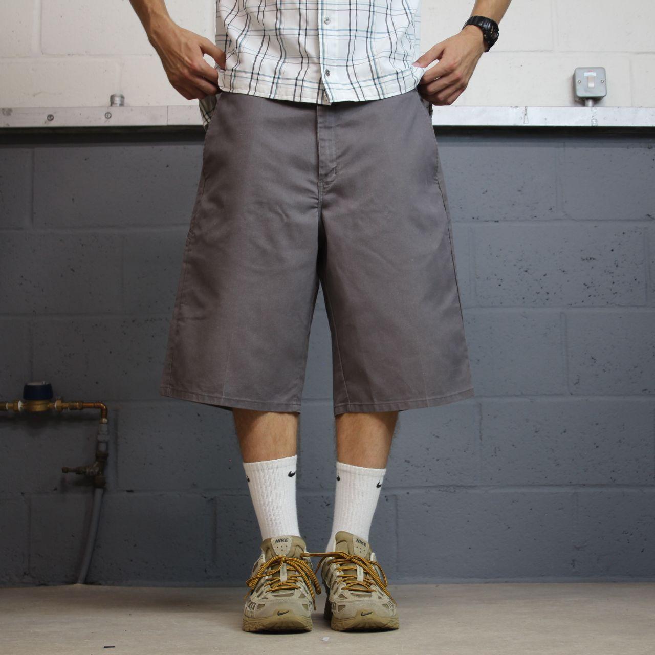 Dickies long baggy shorts y2k chino carpenter grey Loose skater surf style shorts