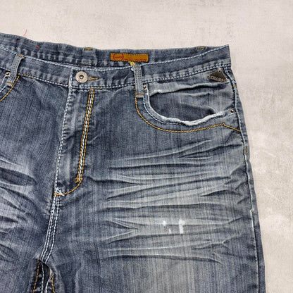 Blue embroidered Chams jorts W40