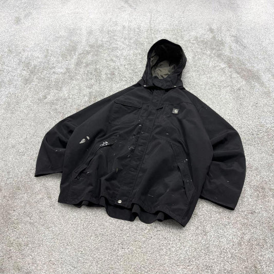 00s Carhartt hooded waterproof jacket XXL black windbreaker technical outdoors coat workwear
