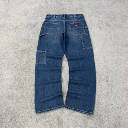 Dickies carpenter jeans size 5 W30L32 loose blue denim cargo skater style jeans
