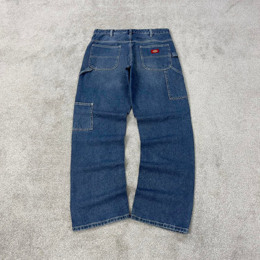 Dickies carpenter jeans size 5 W30L32 loose blue denim cargo skater style jeans