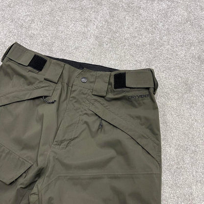 North Face ski pants salopettes L men's y2k green adjustable TNF snow trousers skiing